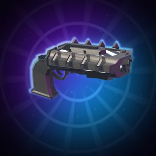 The Reality Crusher, a heavy spiked handheld device, on a purple item card.